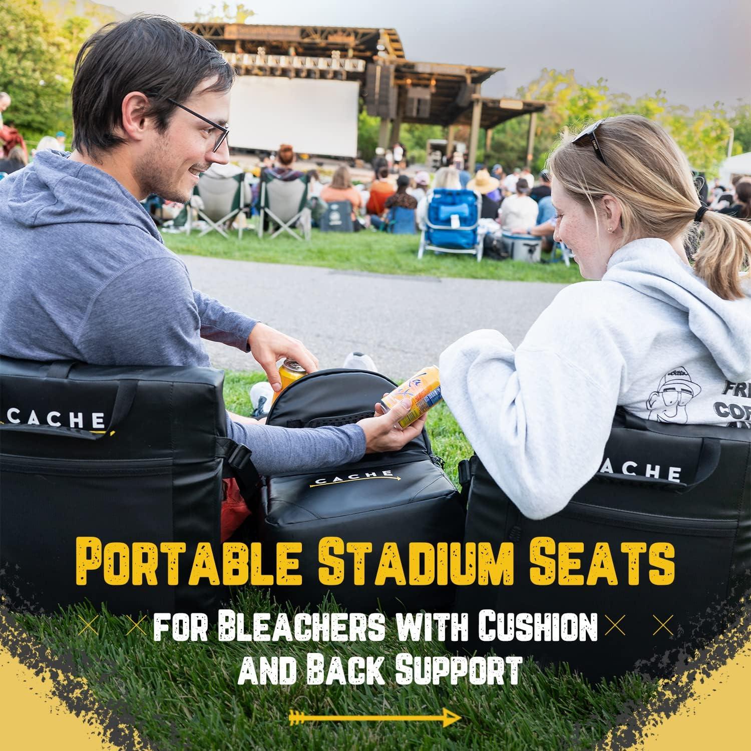 Asiento de Estadio Cache Plegable con Cojín Acolchado Negro