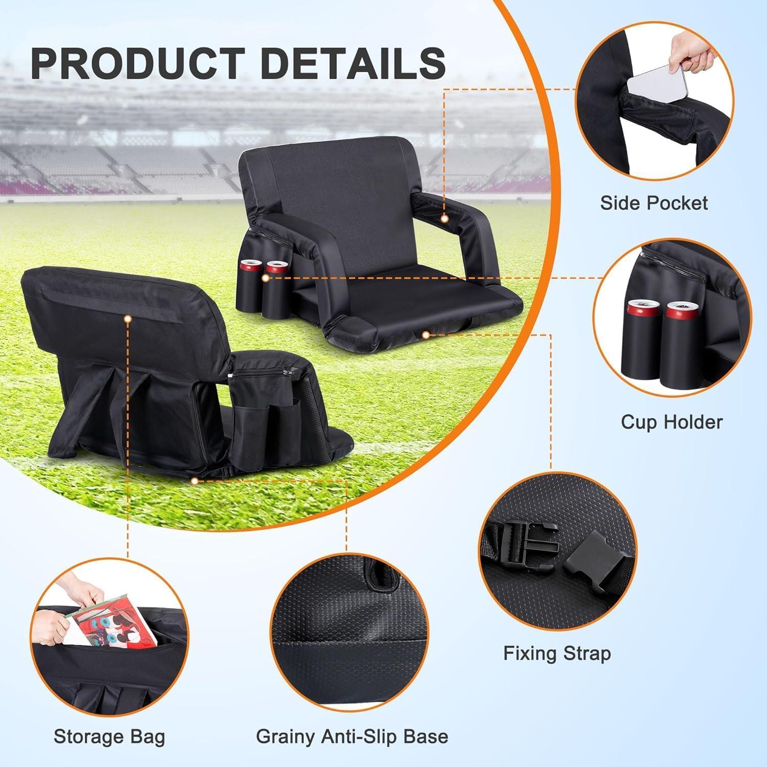 Asiento de Estadio Oteymart Plegable Ancho 48 cm Respaldo Ajustable