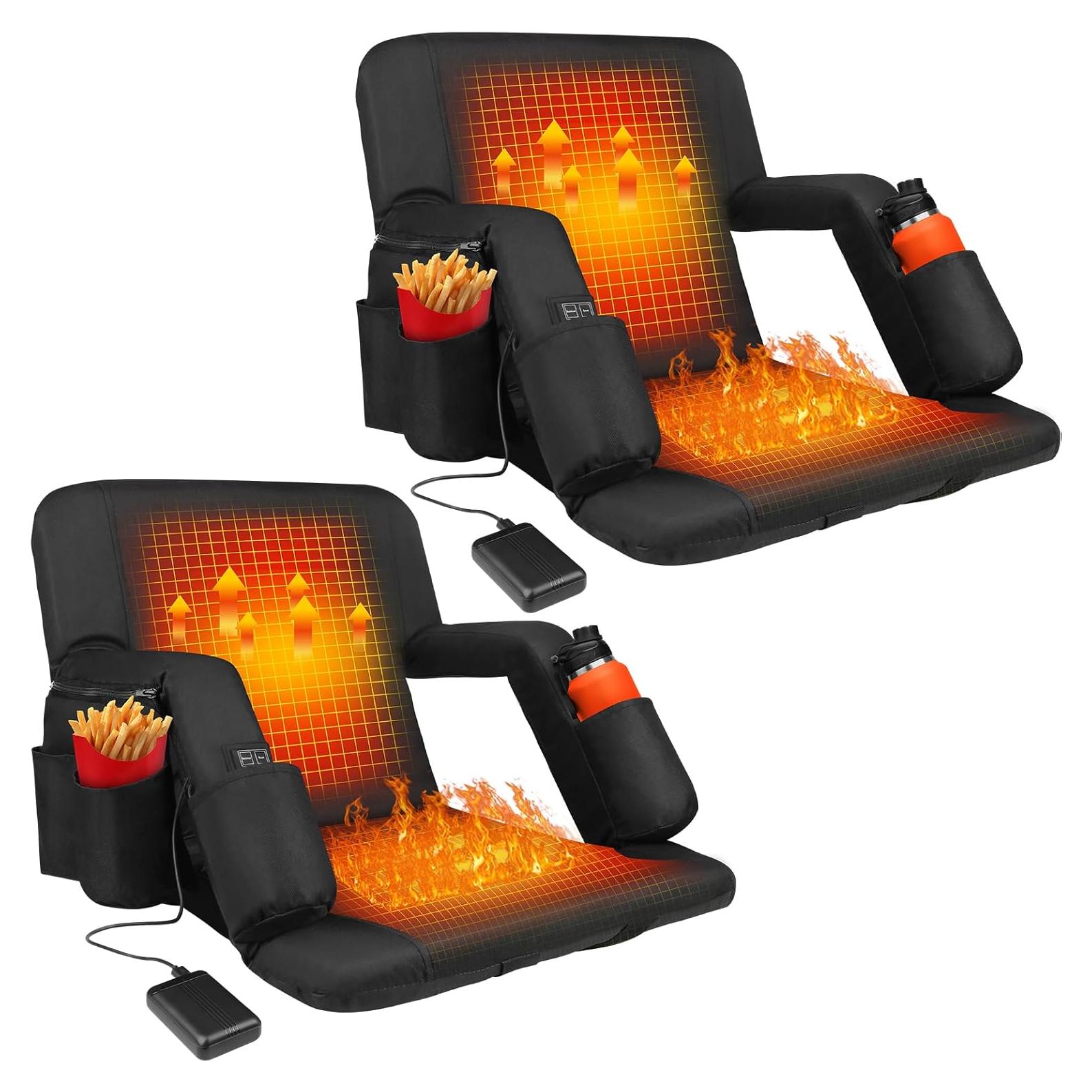 Asientos de Estadio Calentados Moteoza 50.8 cm 2PC Negro