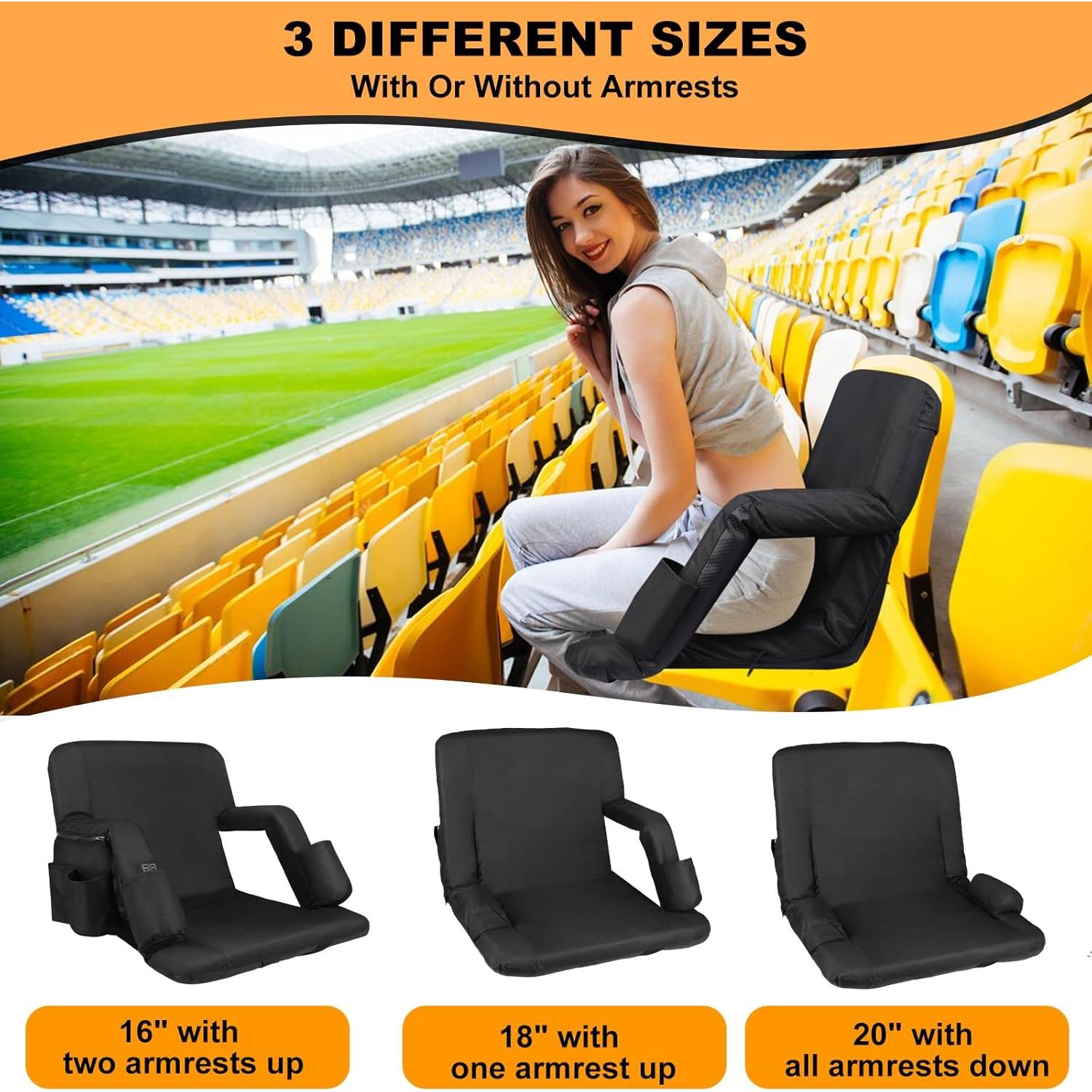 Asientos de Estadio Calentados Moteoza 50.8 cm 2PC Negro