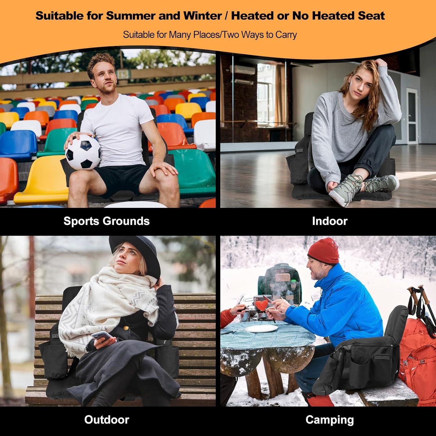 Asientos de Estadio Calentados Moteoza 50.8 cm 2PC Negro