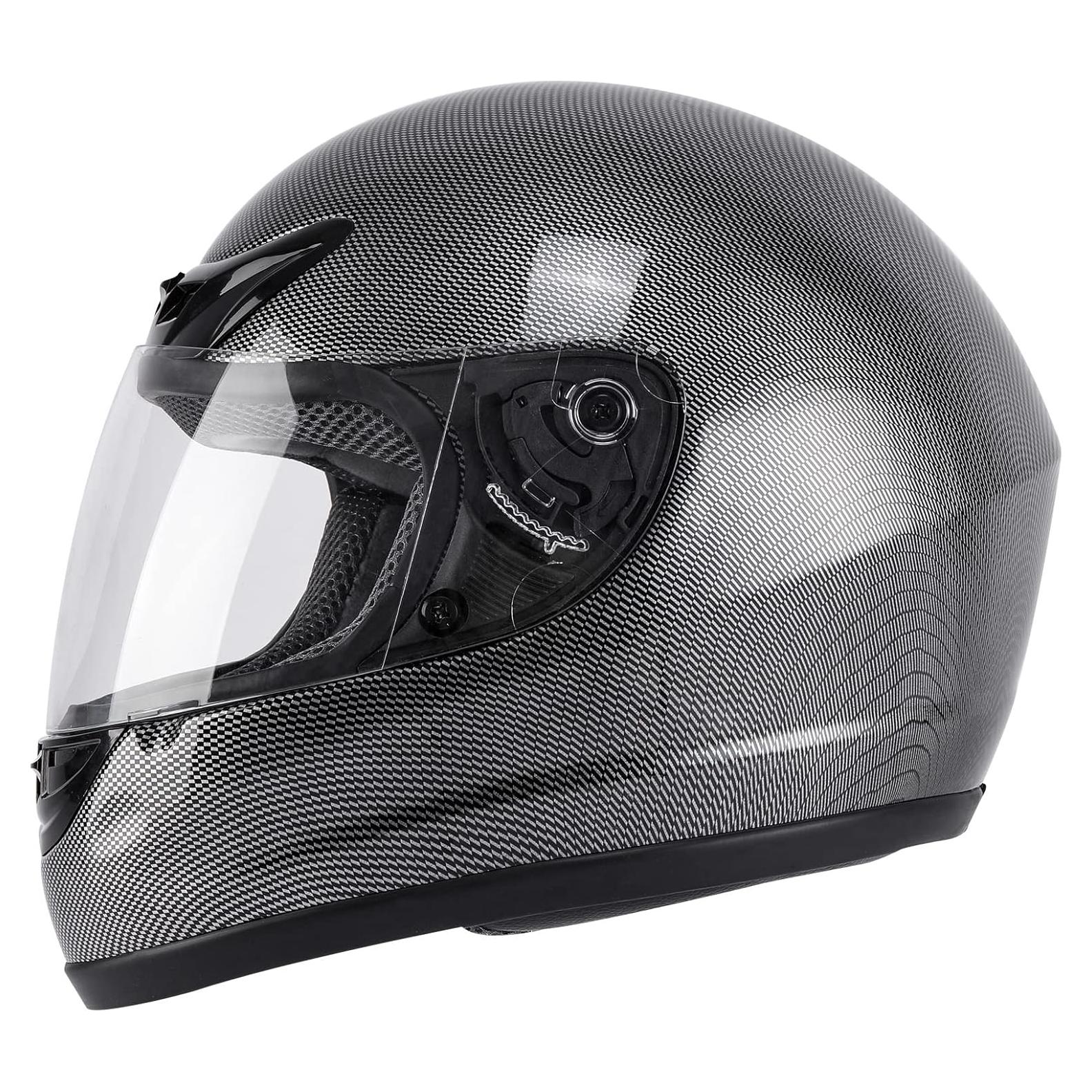 Casco Integral TCMT Fibra de Carbono Adulto XL Visera Abatible