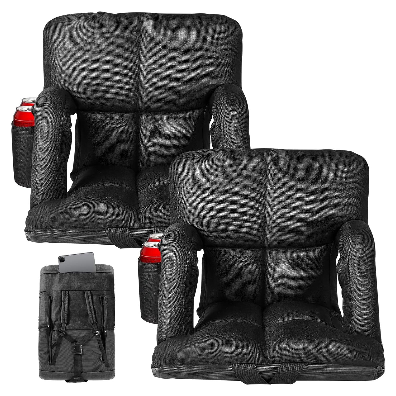 Asientos de Estadio AlexHome con Respaldo y Cojín 2P Negro