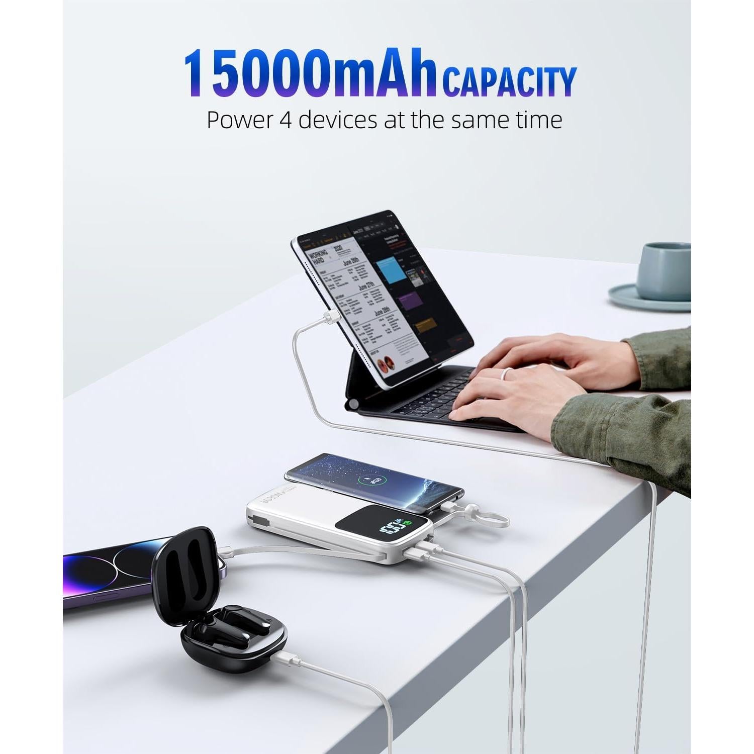 Banco de Energía Portátil 15000mAh Shenzhen AC6 Pro Carga Rápida