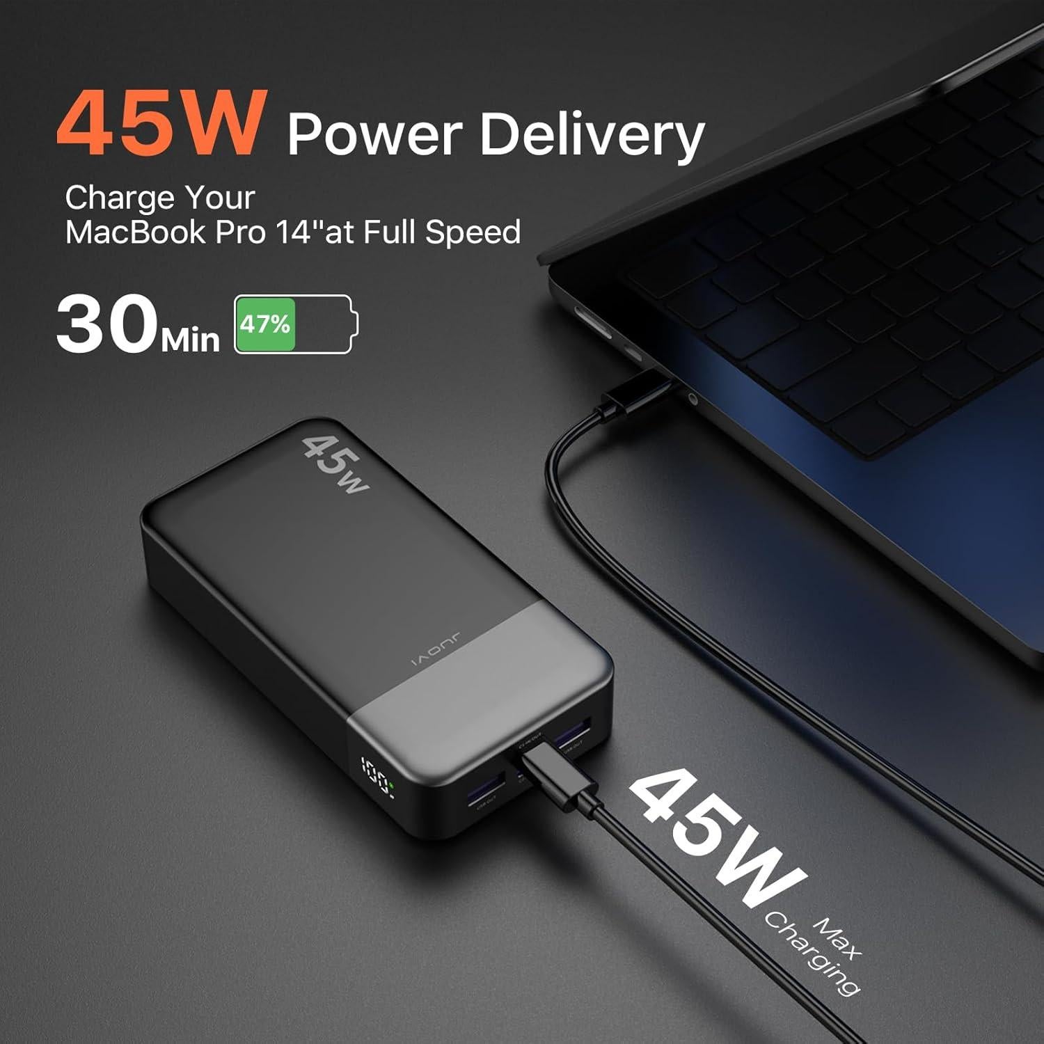 Banco de Energía Portátil JUOVI 20000mAh 45W Carga Rápida