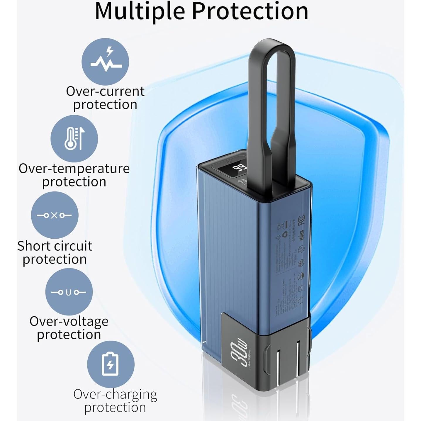 Cargador Portátil Miady 10000mAh con Enchufe Plegable 30W