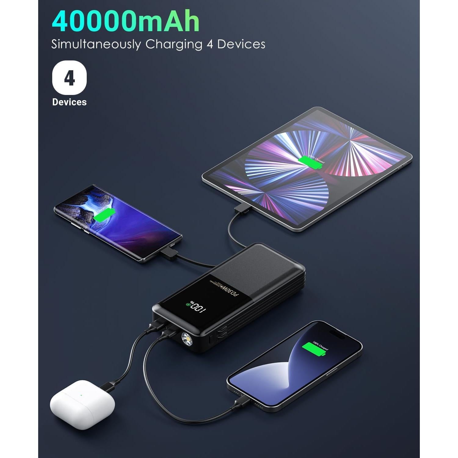 Cargador Portátil Power Bank K20 Pro 40000mAh Carga Rápida