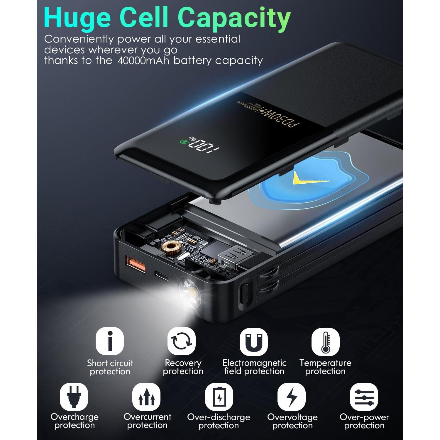 Cargador Portátil Power Bank K20 Pro 40000mAh Carga Rápida