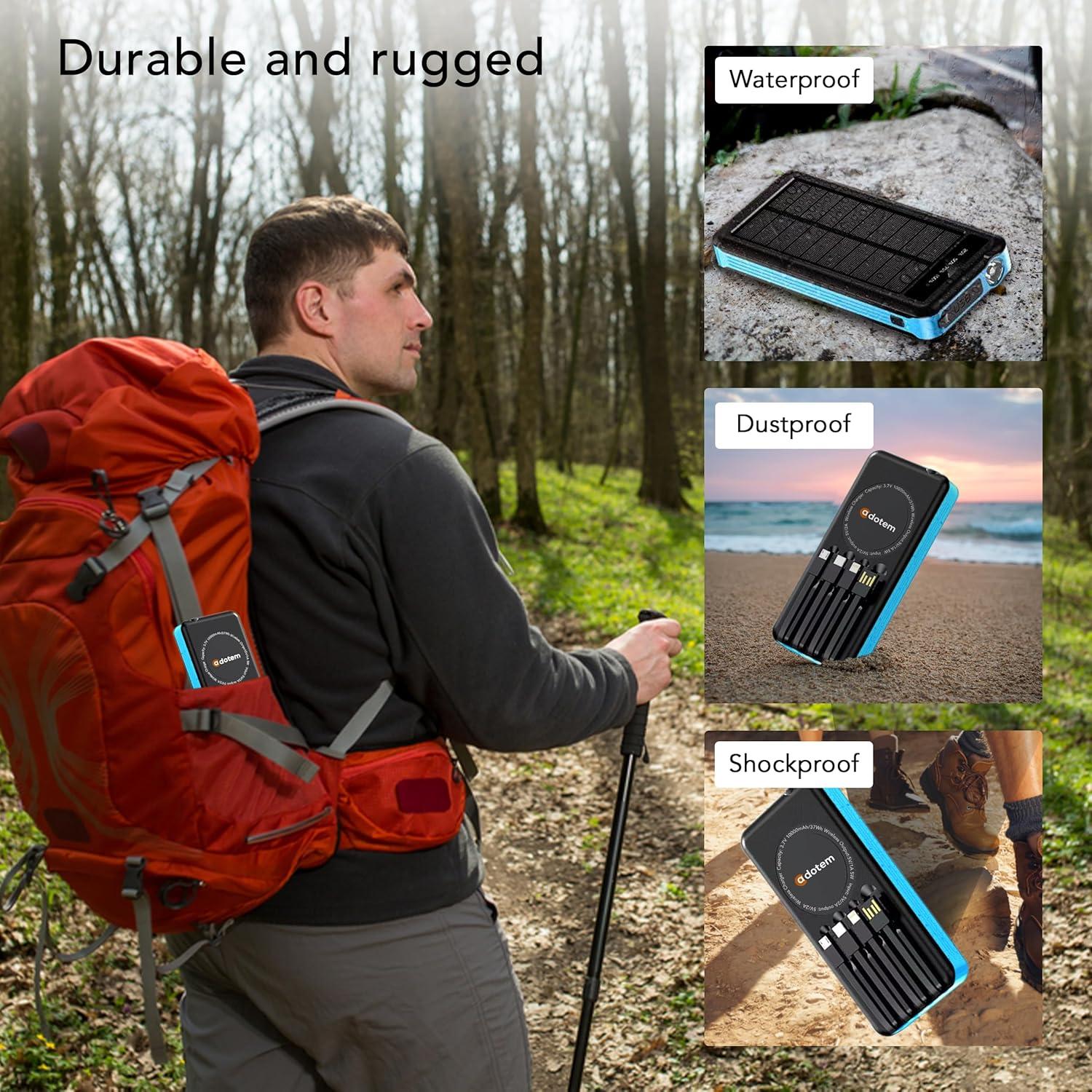 Banco de Energía Solar Portátil 10,000mAh Dongguan - Carga Inalámbrica