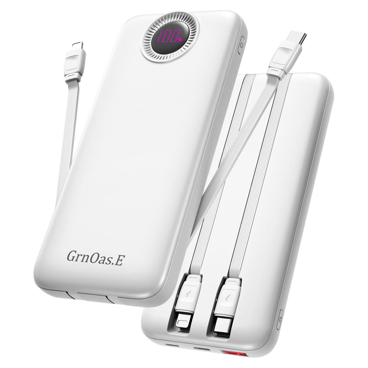 Cargador Portátil GrnOas.E 10000mAh Carga Rápida 22.5W Blanco