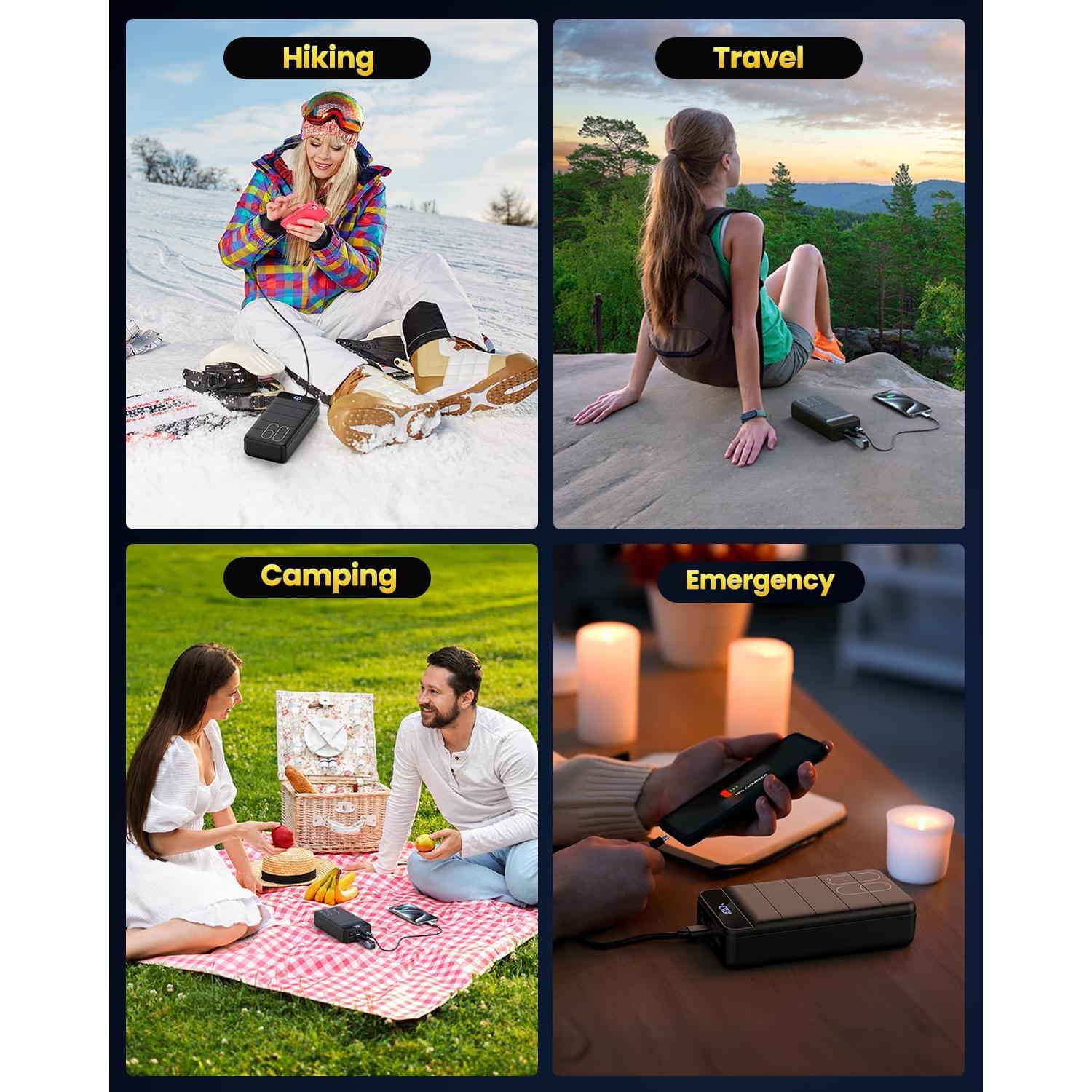 Cargador Portátil Power Bank 60000mAh 22.5W USB C 4 Salidas