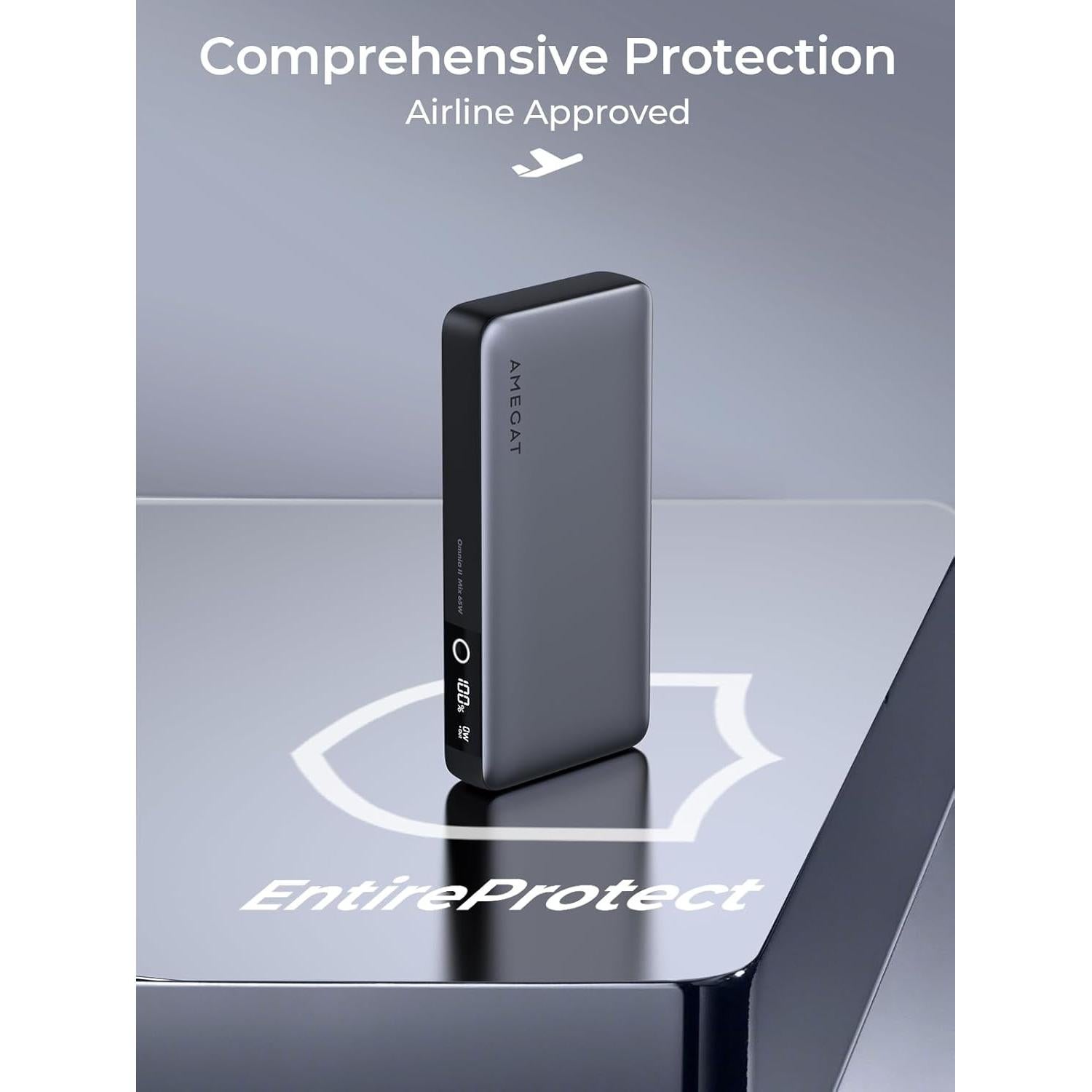 20000mAh Power Bank, 65W Fast Charging Portable Charger USB C 3-Port PD 3.0 Digital Display Battery Pack for MacBook, iPad Pro, iPhone 17/16/15/14/13/12 Series, Samsung, Steam Deck, AirPods