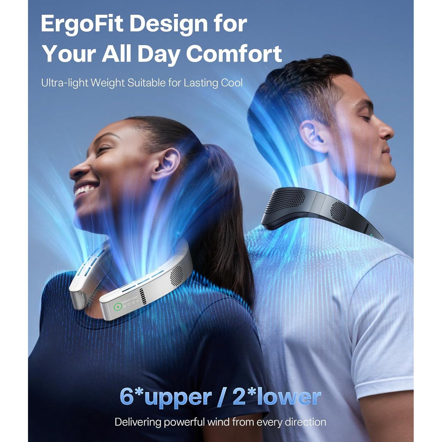 Ventilador de Cuello TORRAS COOLiFY Cyber 6000mAh Blanco