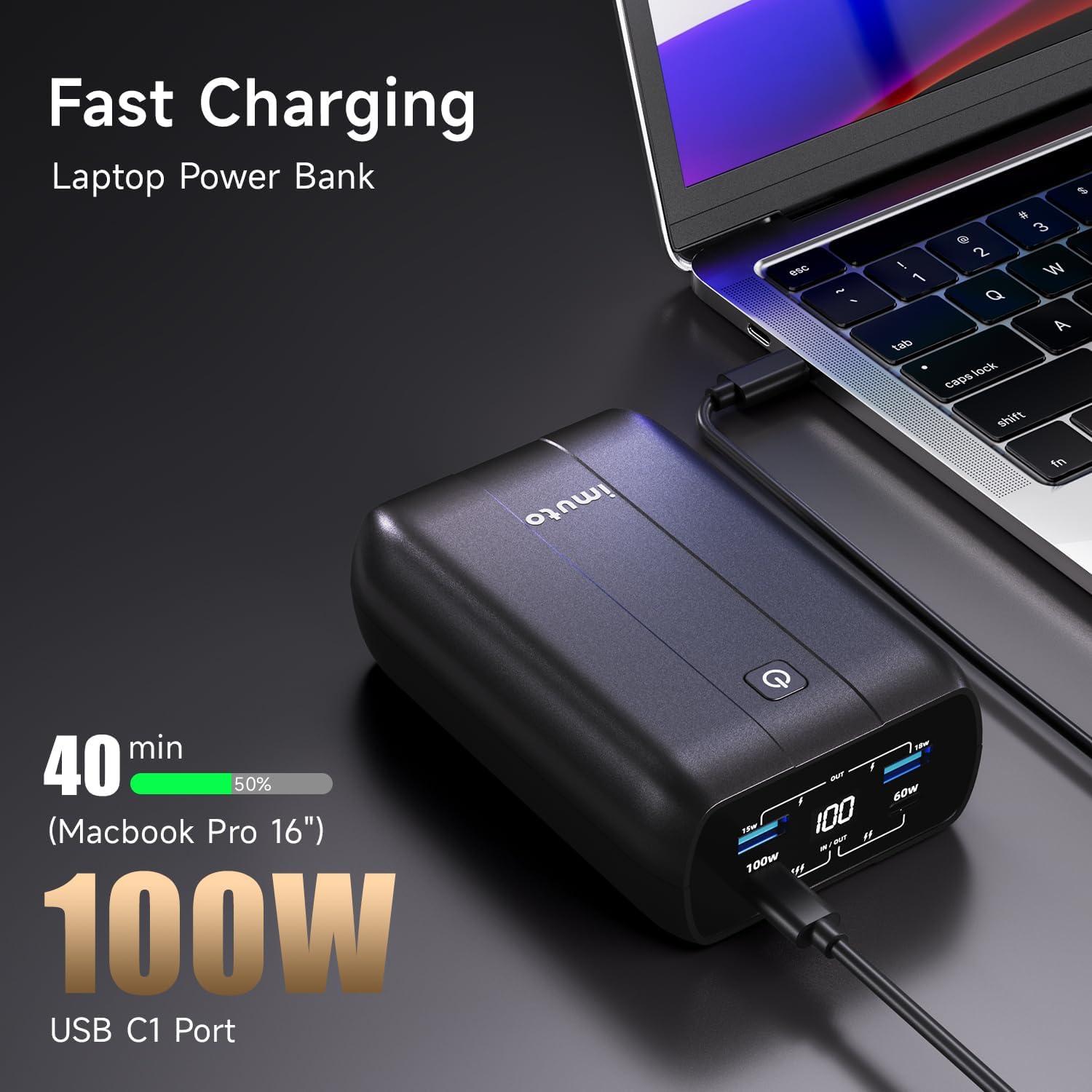 Banco de Energía Portátil imuto 100W 20000mAh USB-C PD3.0