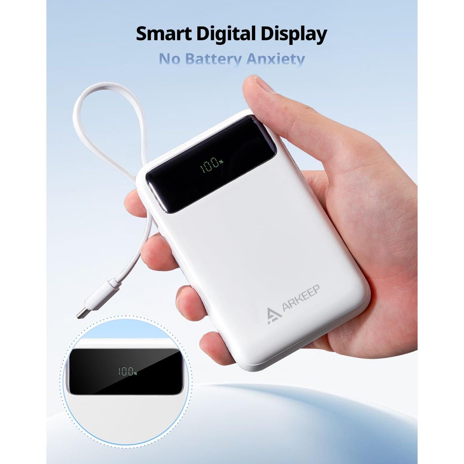 Cargador Portátil Arkeep 20000mAh Carga Rápida 22.5W