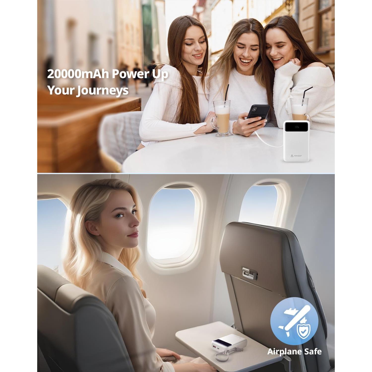 Cargador Portátil Arkeep 20000mAh Carga Rápida 22.5W