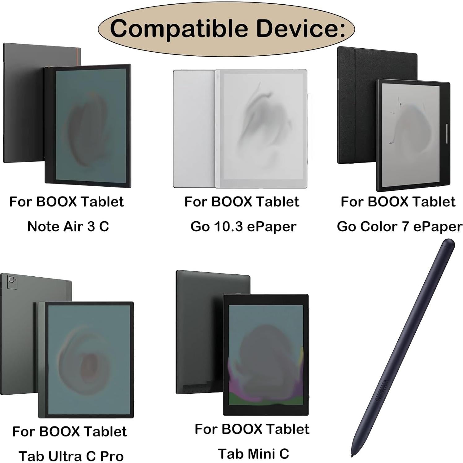 Lápiz óptico BOOX Note Air 3 C con 5 puntas - Negro