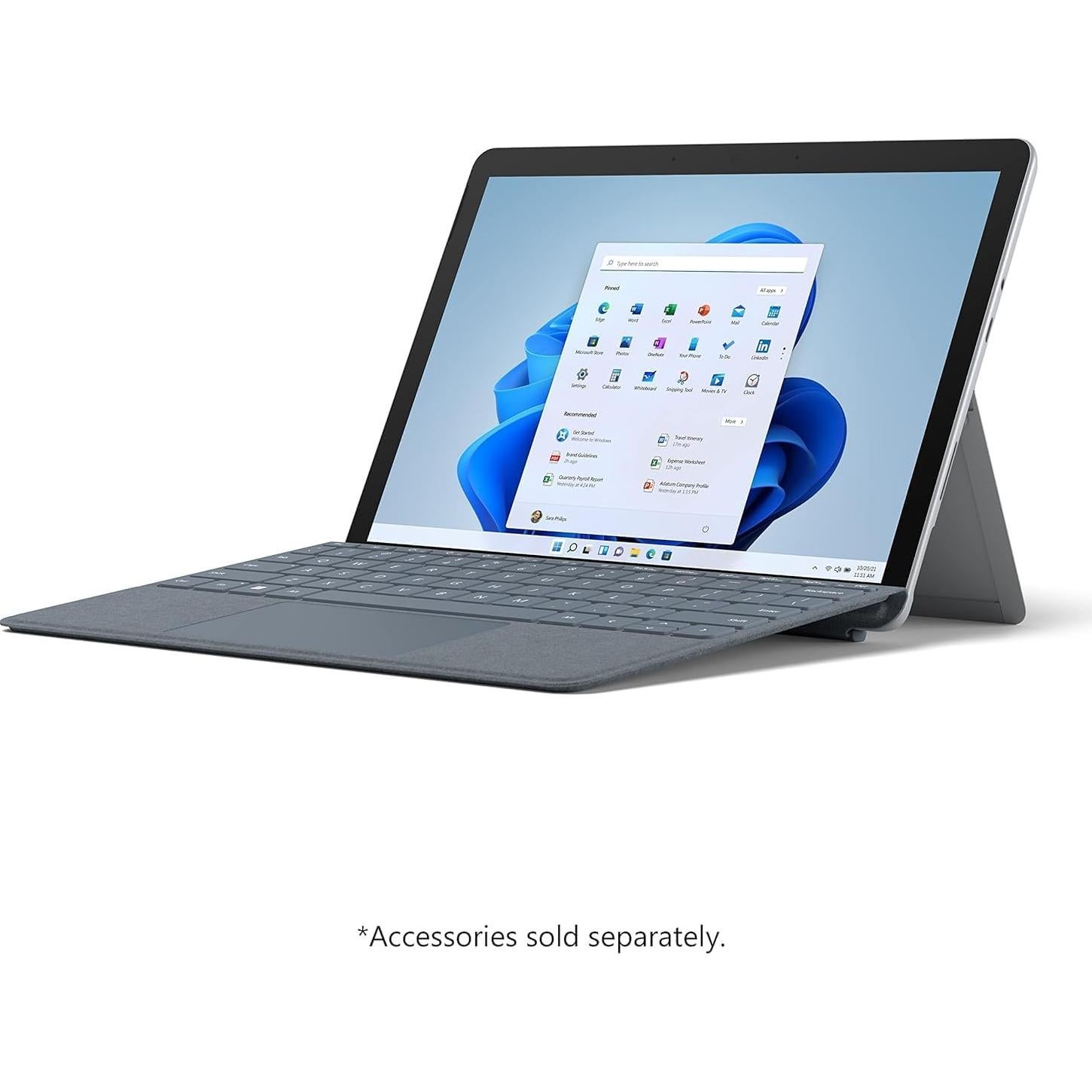 Microsoft Surface Go 2 LTE Tablet, Intel Core m3 M3-8100Y, Intel HD Graphics 615, 8GB RAM, 128GB SSD Storage, Windows 10 Pro, Platinum (Renewed)
