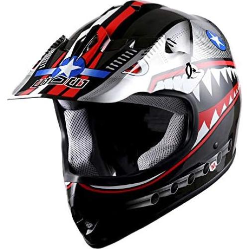 Casco Motocross Power Gear HBOY Shark Negro Pequeño