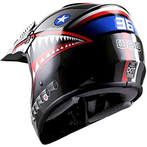 Casco Motocross Power Gear HBOY Shark Negro Pequeño