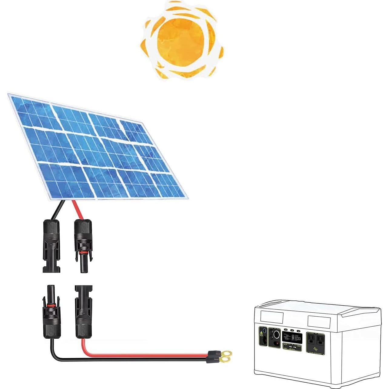 Conector Solar ZHOFONET 10AWG 60cm O Ring para Batería
