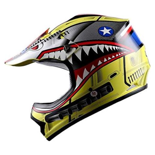 Casco Motocross Power Gear Shark Amarillo Grande