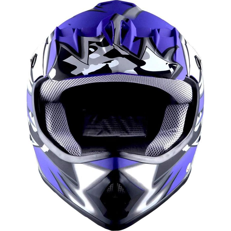 Casco Motocross Power Gear HBOY-K Star Matt Blue Mediano