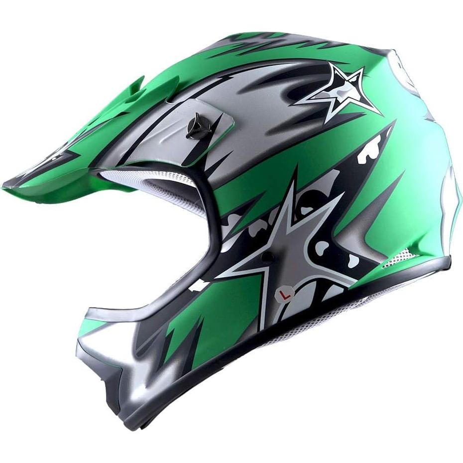 Casco Motocross Power Gear HBOY-K Verde Mate Talla L