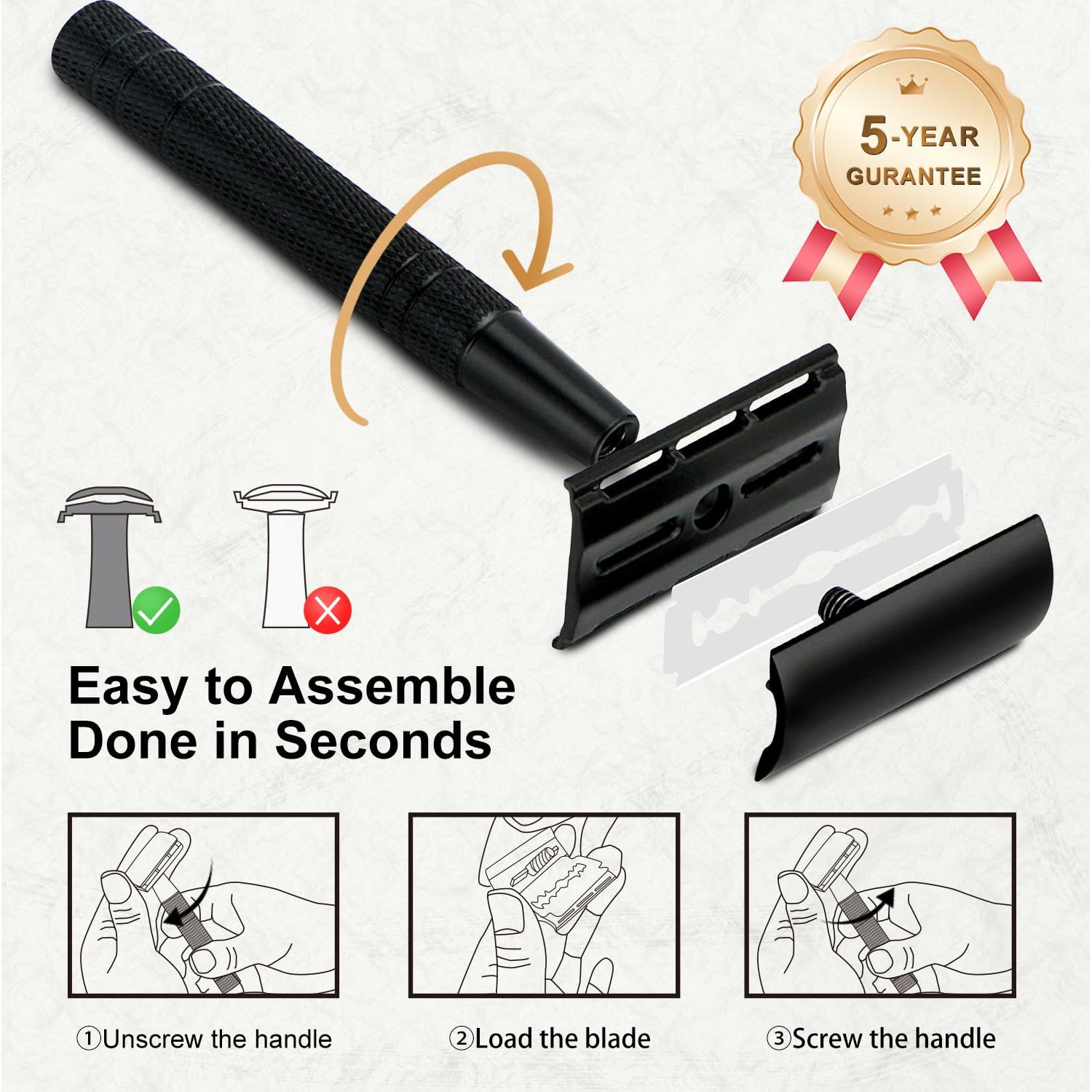 Maquinilla de Seguridad BULIMICA Negra Mate con 10 Cuchillas