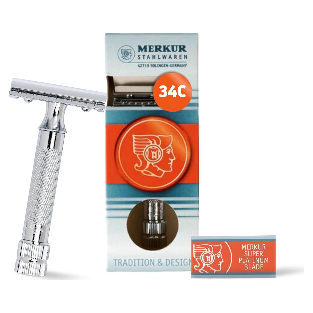 Maquinilla de Afeitar Merkur MK34C Doble Filo Mango Corto