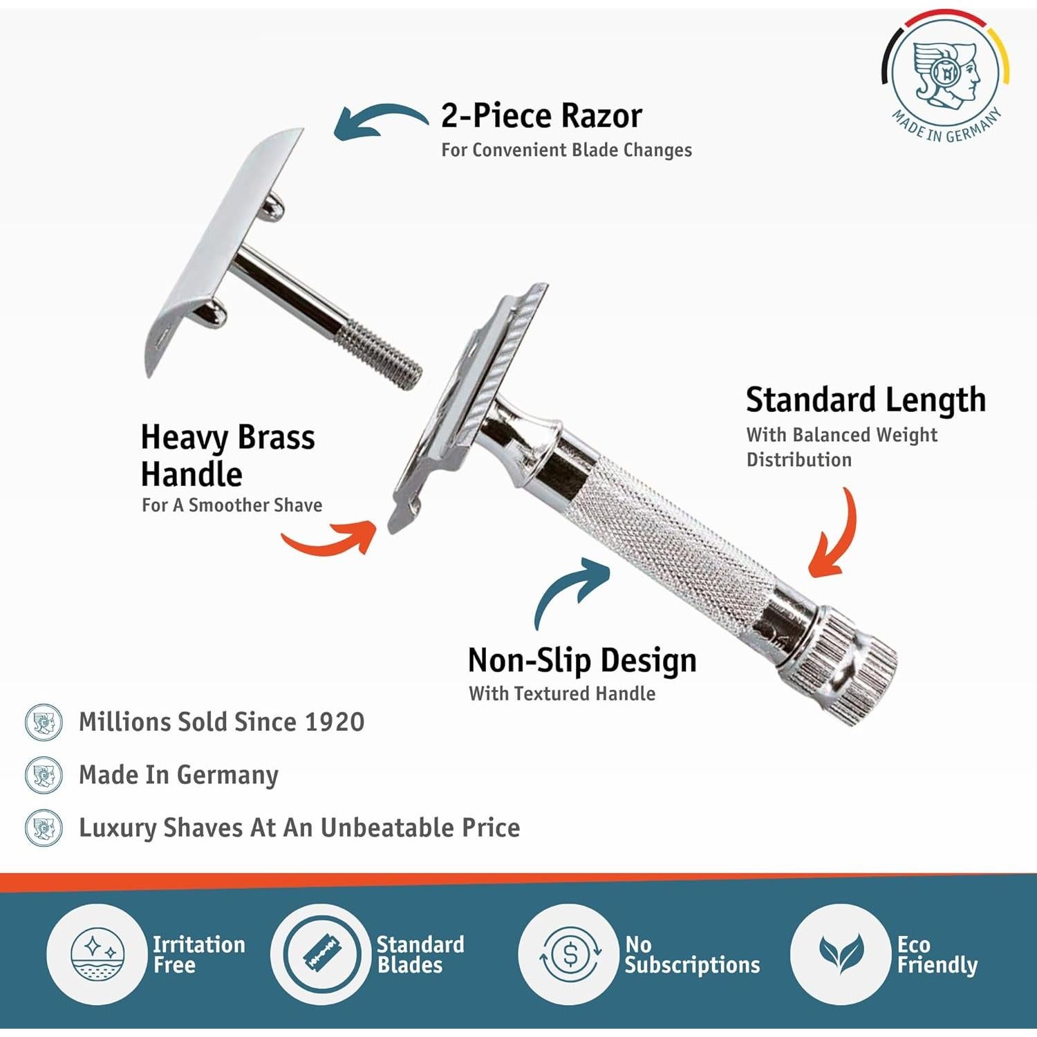 Maquinilla de Afeitar Merkur MK34C Doble Filo Mango Corto