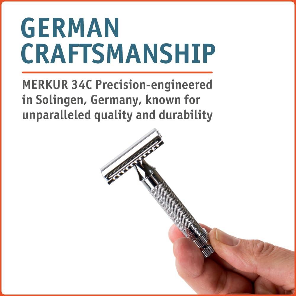 Maquinilla de Afeitar Merkur MK34C Doble Filo Mango Corto