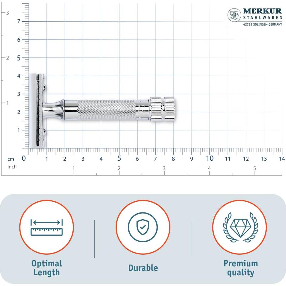 Maquinilla de Afeitar Merkur MK34C Doble Filo Mango Corto