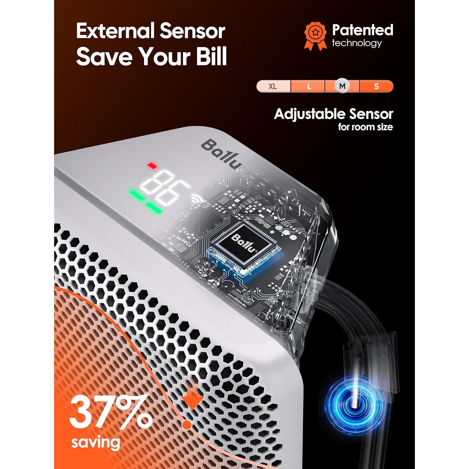 Ballu Convection Panel Space Heater,1500W Whole Room Heater for Indoor Use Large Room with Program Thermostat,Wifi App,Remote,Portable Standing Wall Mount Electric Space Heater Indoor,Work with Alexa