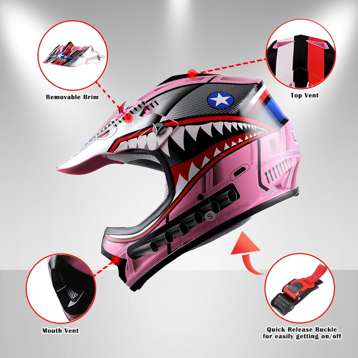 Casco Motocross Power Gear Shark Rosa Grande 53-54 cm
