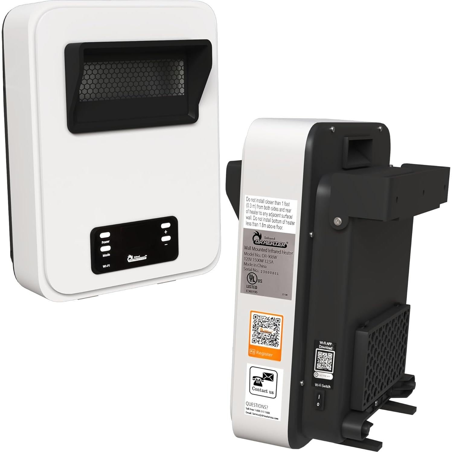 Calentador Eléctrico de Pared Dr. Infrared 1500W con WiFi