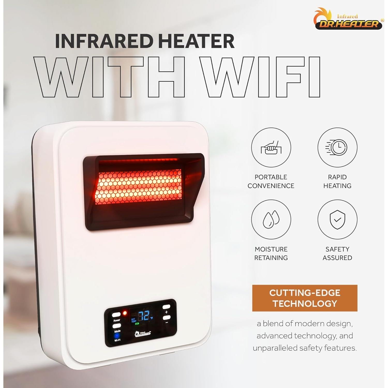 Calentador Eléctrico de Pared Dr. Infrared 1500W con WiFi