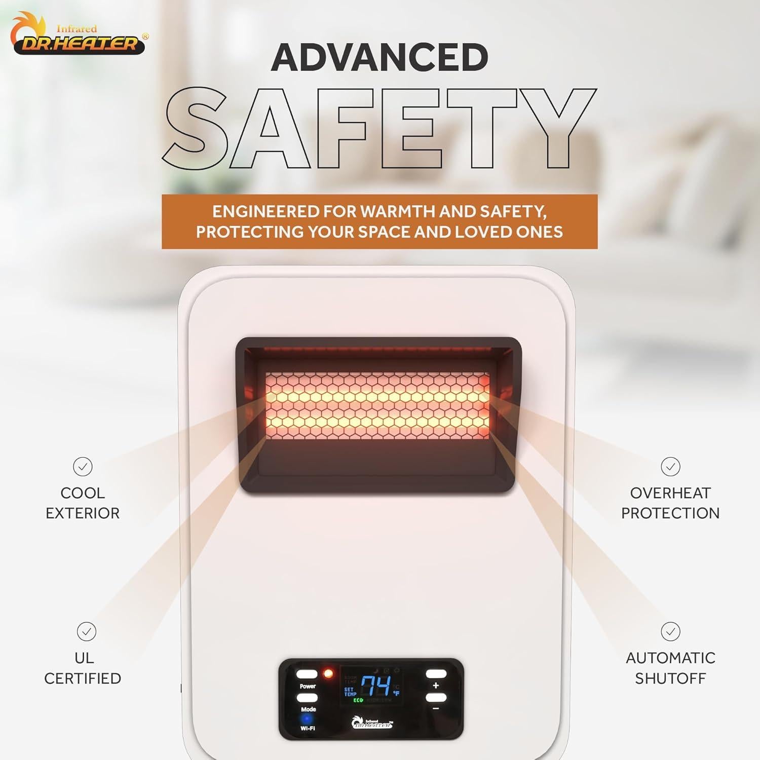 Calentador Eléctrico de Pared Dr. Infrared 1500W con WiFi
