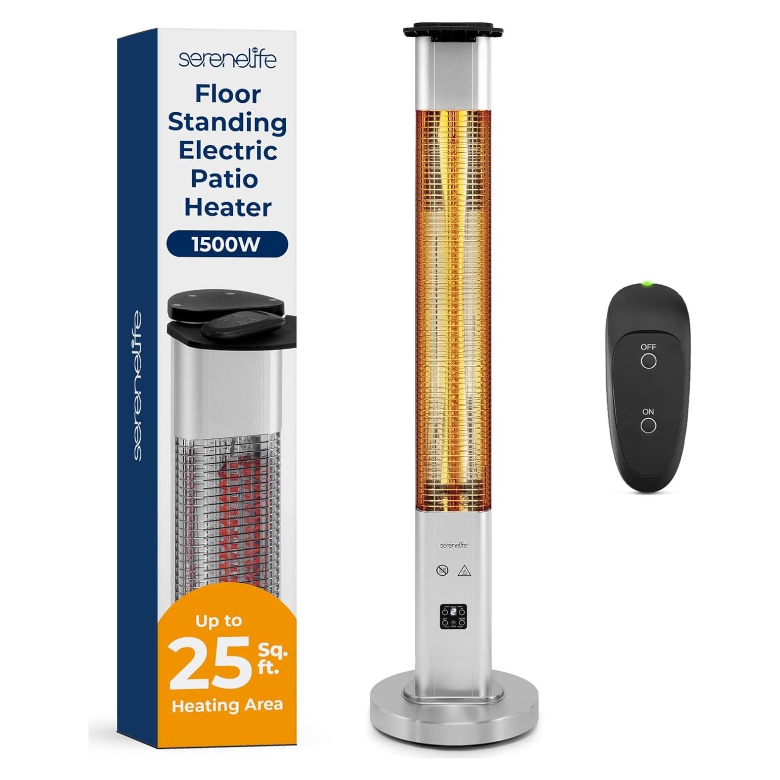 Calentador de Patio Eléctrico SereneLife 1500W IP65 120cm