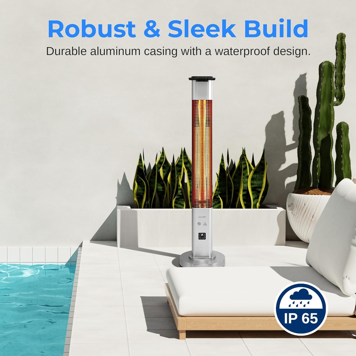 Calentador de Patio Eléctrico SereneLife 1500W IP65 120cm