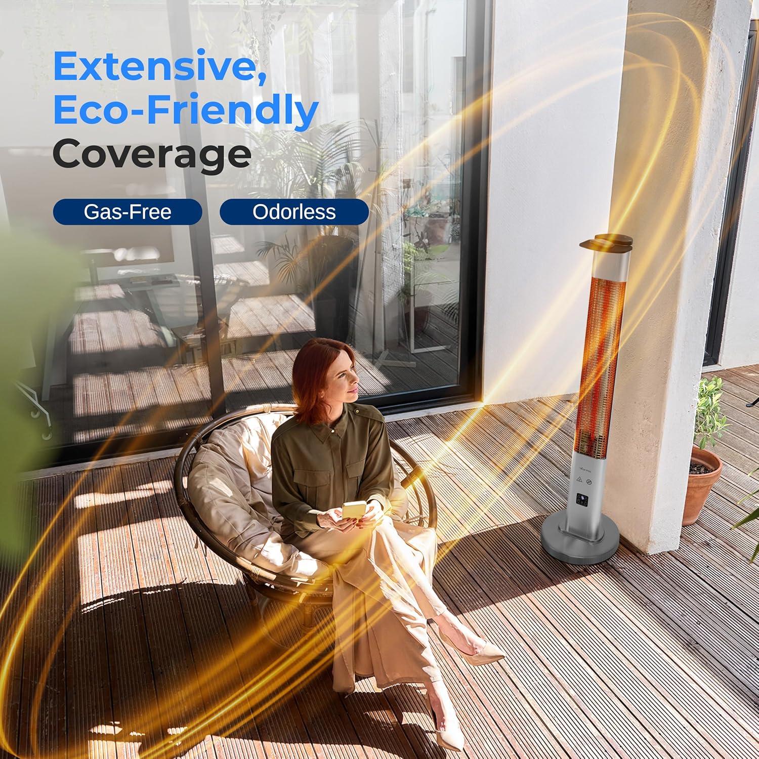 Calentador de Patio Eléctrico SereneLife 1500W IP65 120cm