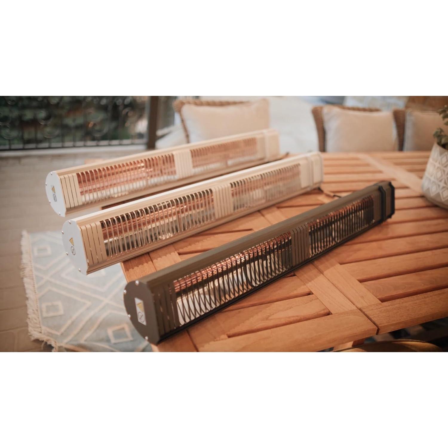 Commercial SunWave 3000 Watt Infrared Patio Heater Tungsten Ultra Quartz Low Glare with Remote control and 3 power levels, 11,028 BTU Max output By Muskoka Lifestyle Products USA Black