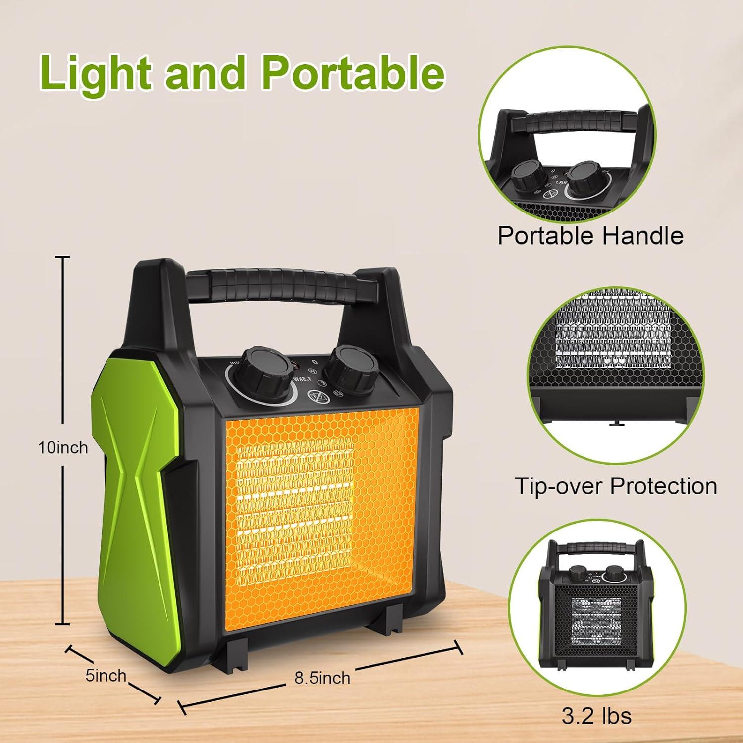 Calentador Eléctrico Gardtech 1500W para Patio y Taller