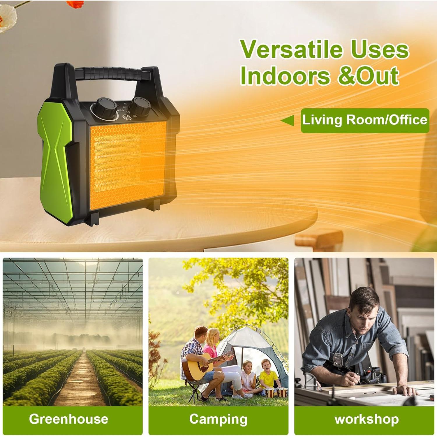 Calentador Eléctrico Gardtech 1500W para Patio y Taller