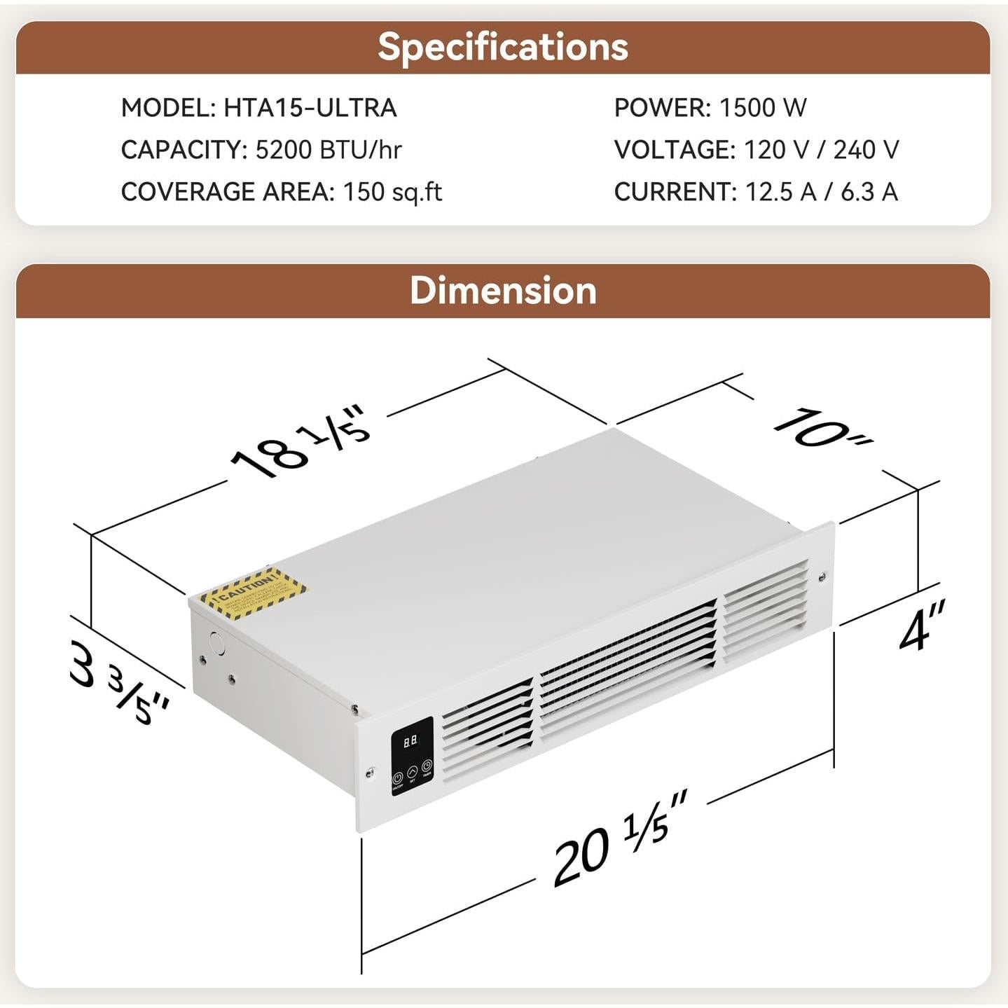 Calentador Eléctrico AIREPUSH HTA15-ULTRA 1500W Blanco