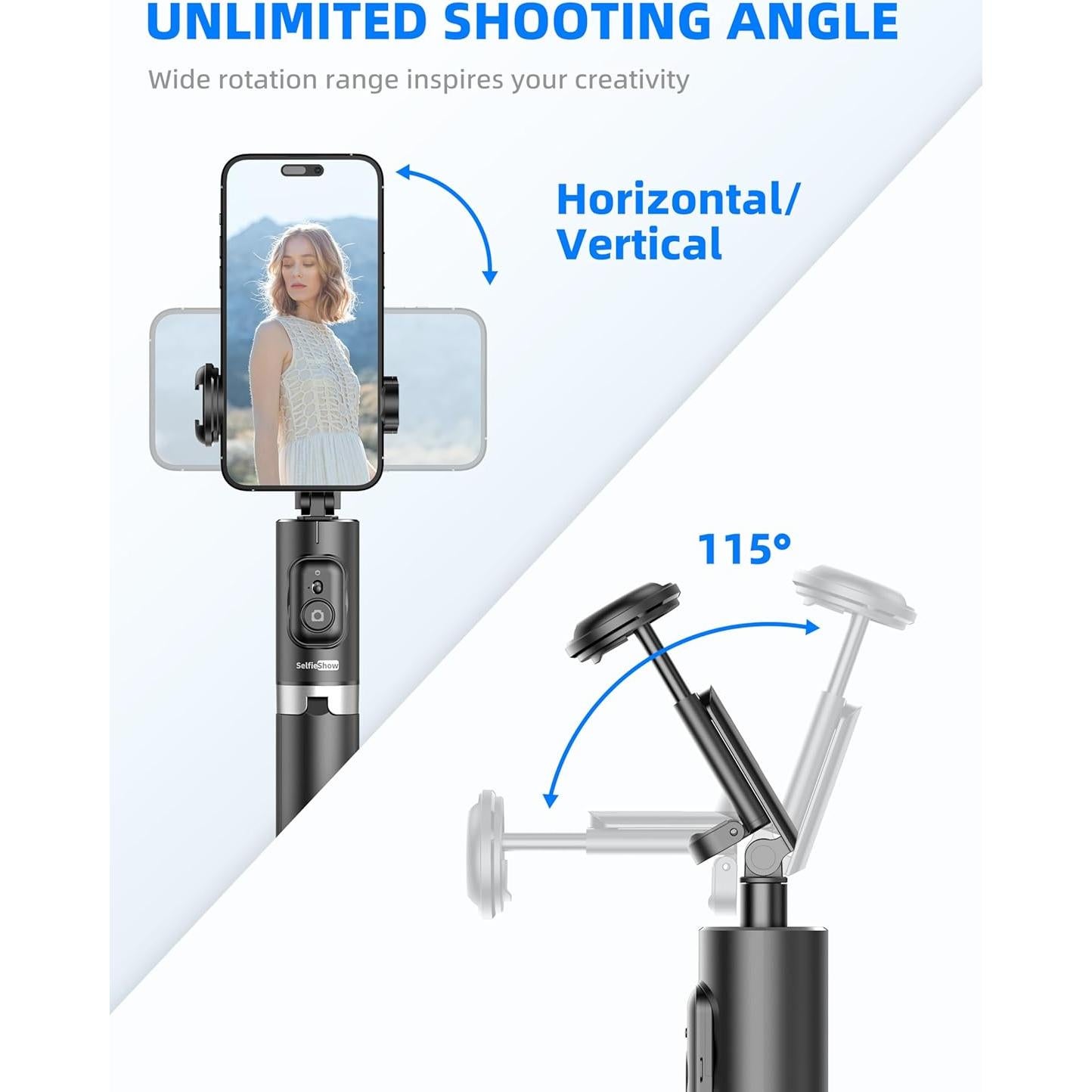 Bastón de Selfie y Trípode SelfieShow 183 cm Aluminio Control Remoto