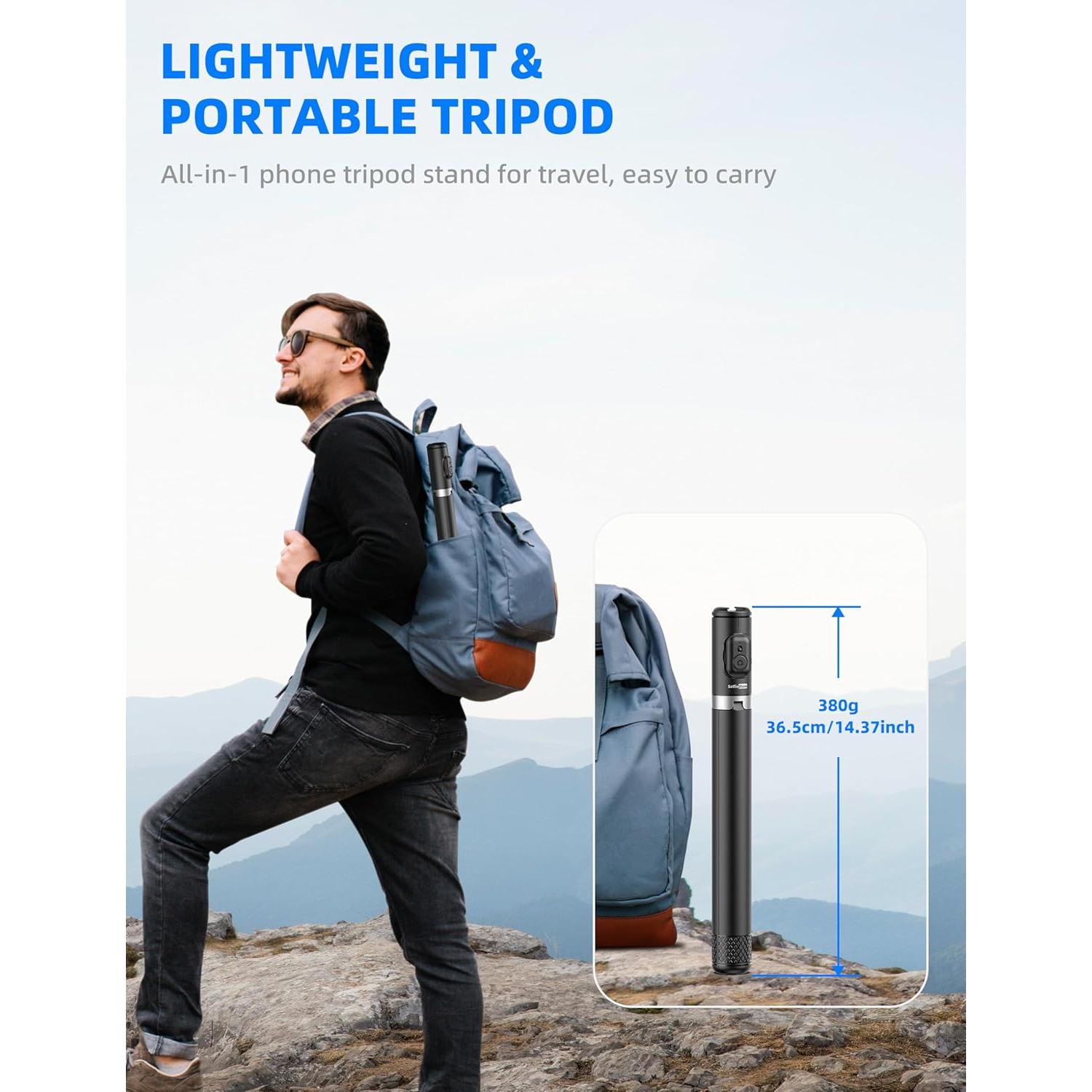 Bastón de Selfie y Trípode SelfieShow 183 cm Aluminio Control Remoto