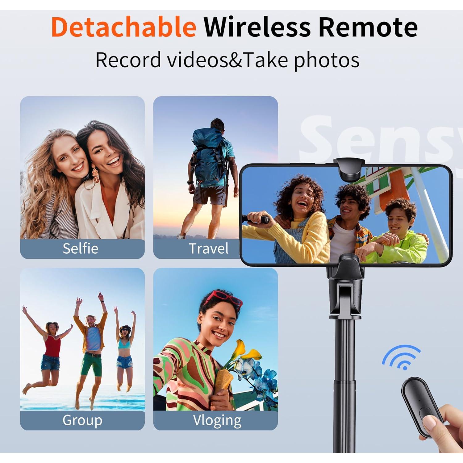 Trípode para Selfies Sensyne 157 cm con Control Remoto Inalámbrico