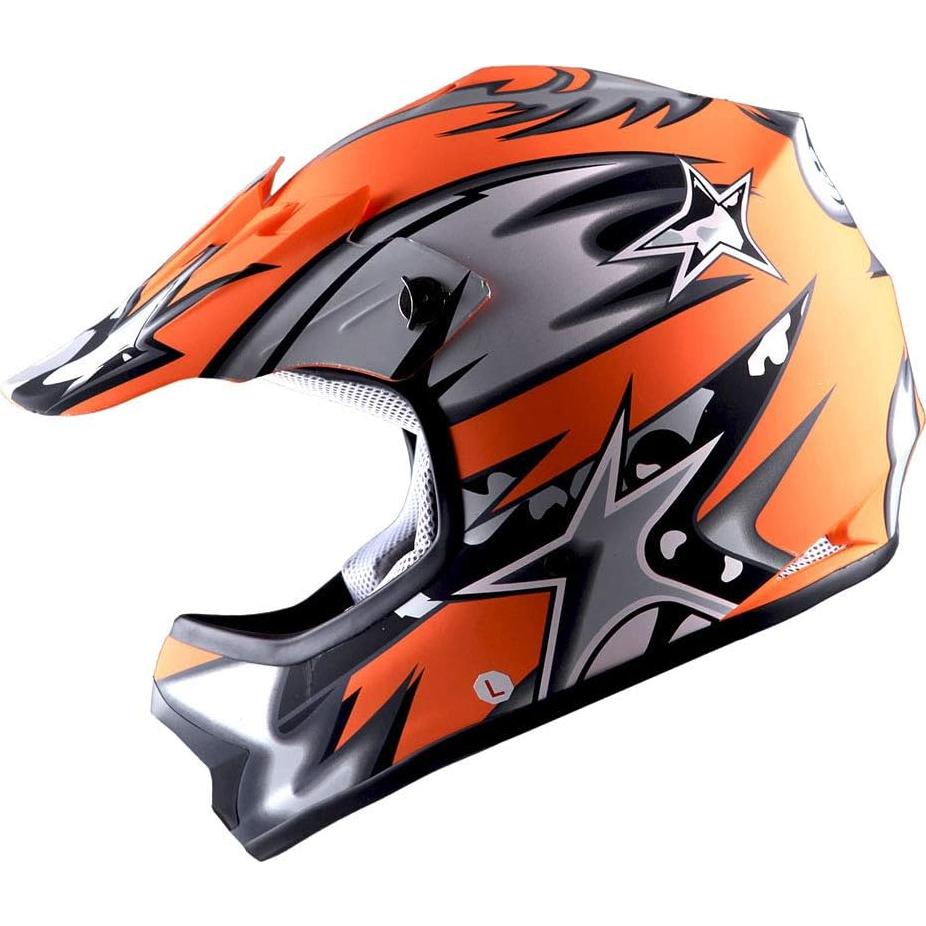 Casco Motocross Power Gear HBOY-K Naranja Mate 51-52 cm