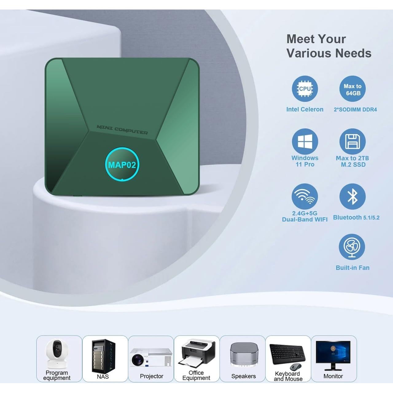 Mini PC CZBRTH MAP02 Celeron N4500 8GB DDR4 128GB SSD